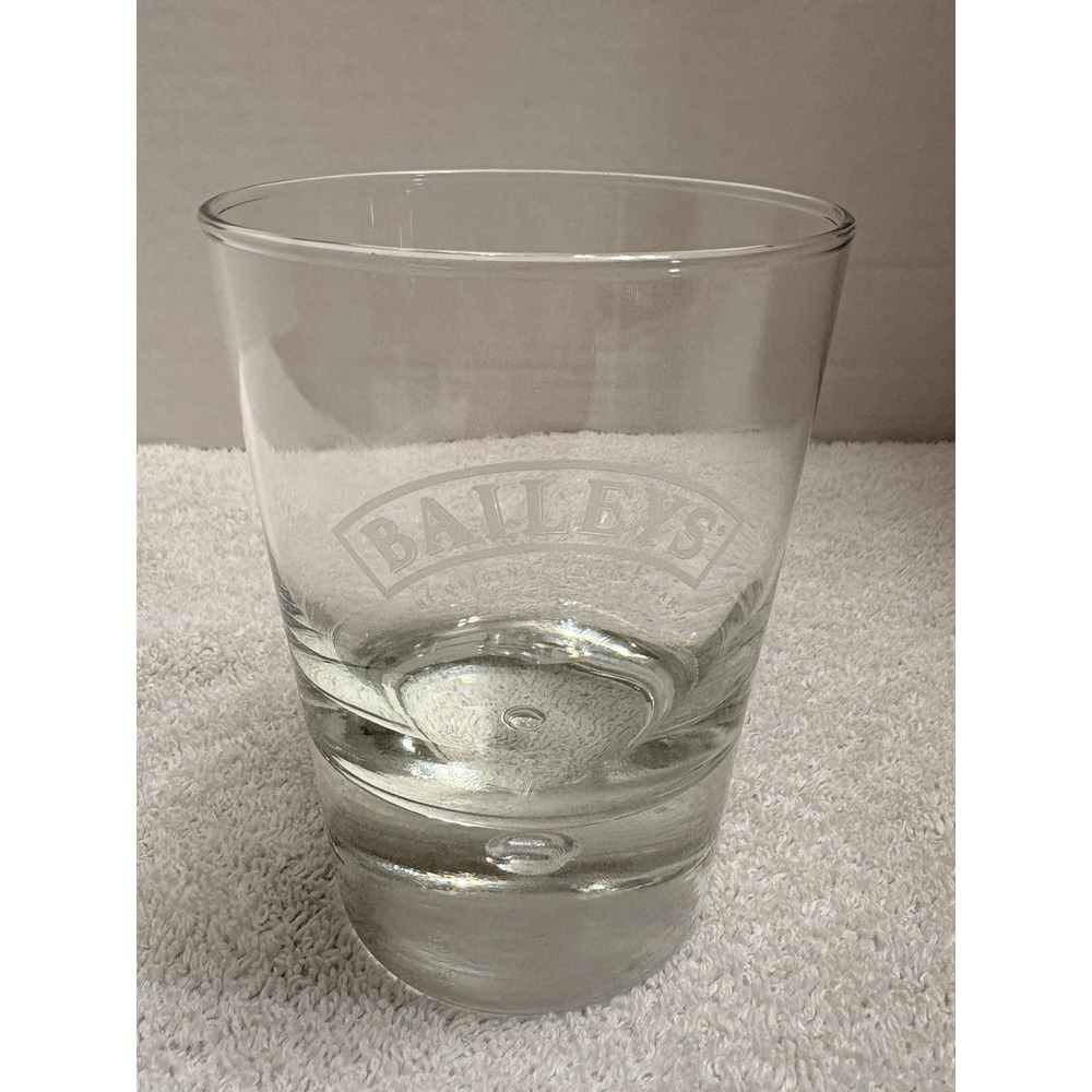 Baileys Irish Cream Glass Heavy Bubble Base Rocks Tumbler Barware Whiskey 4 1/2"